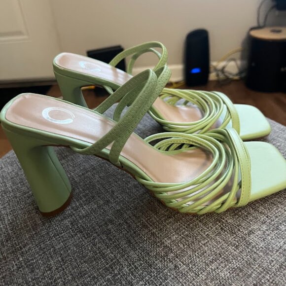 Green Strappy Heels - Picture 2 of 7